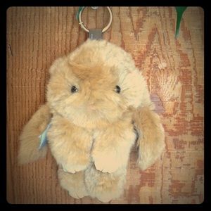 Cute Real Rabbit Fur Bunny Purse Charm Keychain